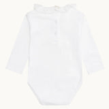 Angel Wing Ruffle Collar Onesie White