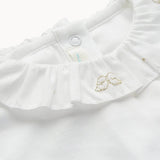 Angel Wing Ruffle Collar Onesie White