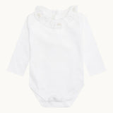 Angel Wing Ruffle Collar Onesie White