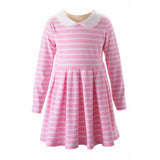 Breton Stripe Jersey Dress Pink