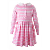 Breton Stripe Jersey Dress Pink