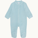Velour Gold Angel Wing Sleepsuit Blue