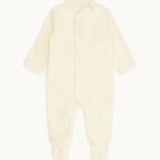 Velour Gold Angel Wing Sleepsuit Cream