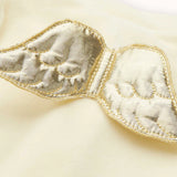 Velour Gold Angel Wing Sleepsuit Cream