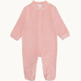 Velour Gold Angel Wing Sleepsuit Pink