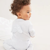 Pointelle Angel Wing Sleepsuit Blue