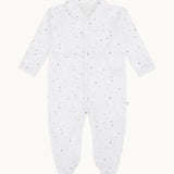 Star & Crown Print Sleepsuit with Mittens Blue