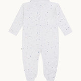 Star & Crown Print Sleepsuit with Mittens Blue