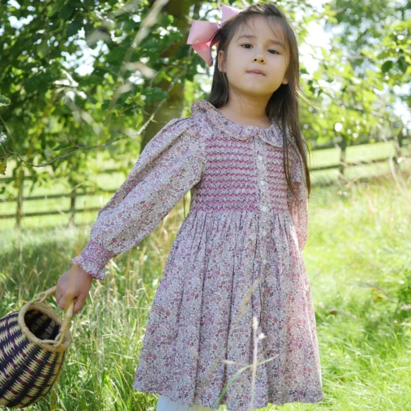 ELIZABETH BLACKWELL DRESS WITH RHUBARB CRUMBLE HAND SMOCKING MADE WITH ...